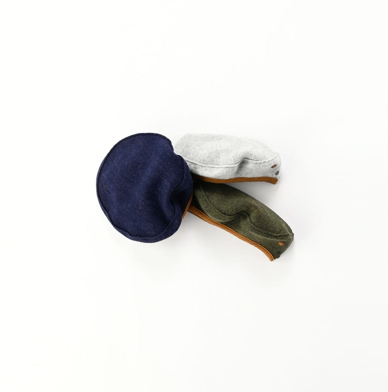縮絨のベレー帽