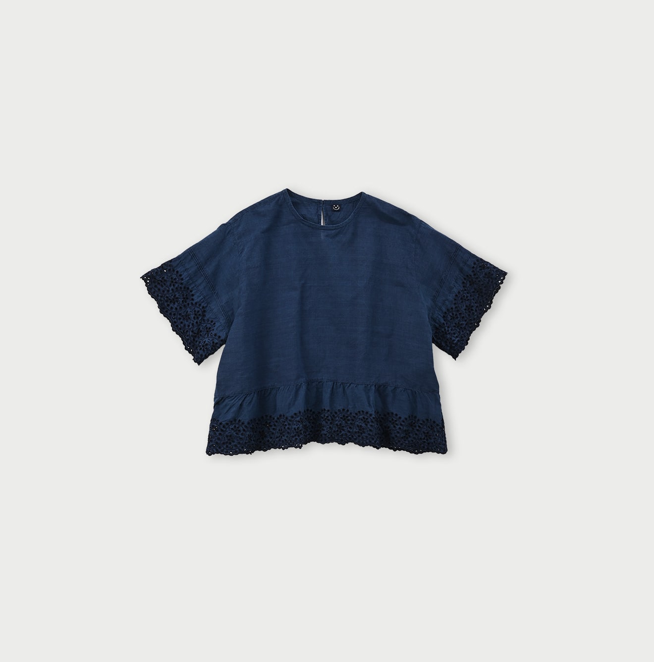 45R藍インドカディのカットワークdeTシャツ: WOMEN｜45R