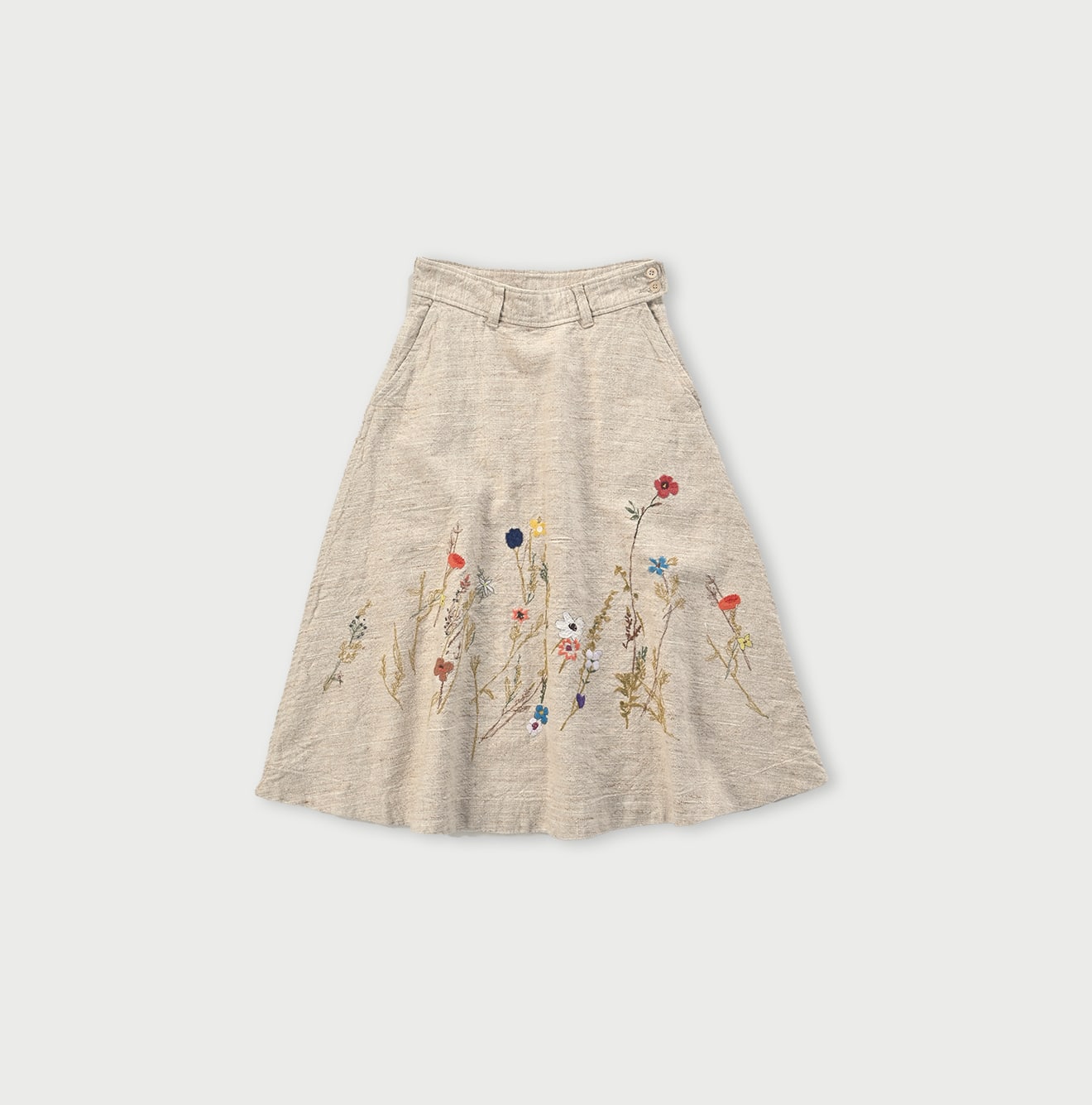 のぼり「リサイクル」 美品 45R インディゴギマツイード刺繍スカート 3 