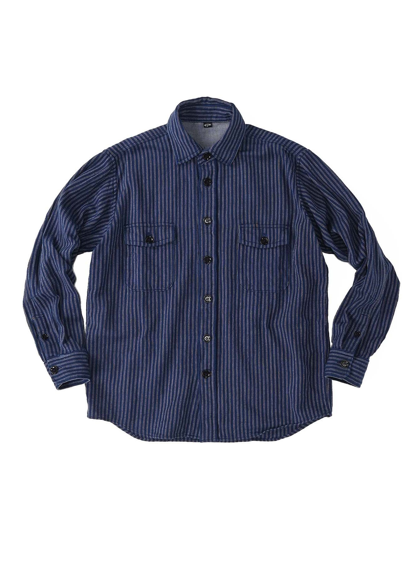 藍インドネルチェックの908オンザビーチシャツ